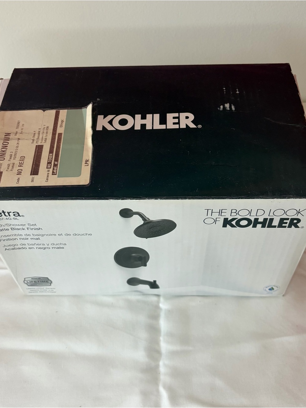 Kohler Setra Matte Black Shower Kit Box